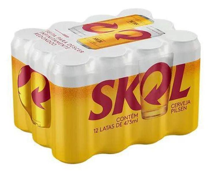 Imagem de Cerveja Skol Pilsen Latão 473Ml Fardo Com 12 Unidades