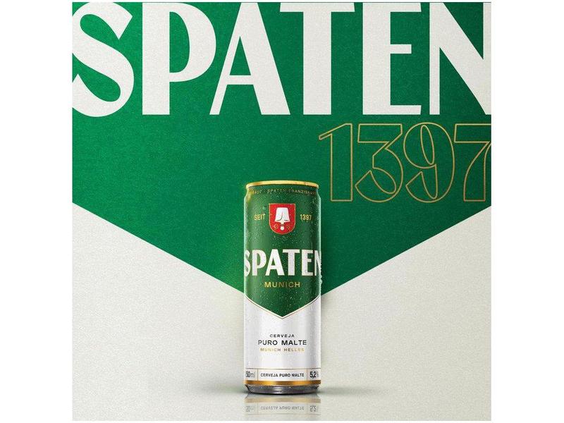 Cerveja Spaten Puro Malte Munich Helles Lager - 12 Unidades Lata 350ml Imagem de Cerveja Spaten Puro Malte Munich Helles Lager