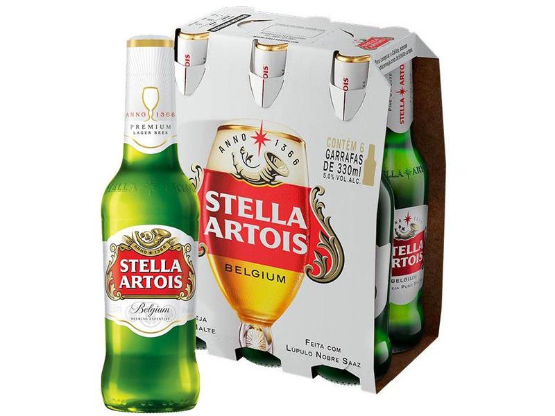 Cerveja Stella Artois Puro Malte - Premium American Lager 6 Unidades Long Neck 330ml Cerveja Stella Artois Puro Malte - Premium American Lager 6 Unidades Long Neck 330ml
