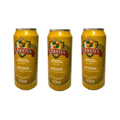 Imagem de Cerveja Weiss Queens 473 ml - Kit com 3 latas