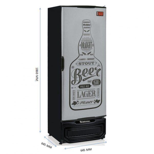 Imagem de Cervejeira 410 Litros Porta Cega Tipo inox GRBA-400 GW Gelopar Laterais pretas 220v