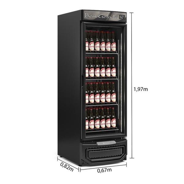 Imagem de Cervejeira 570 Litros Frost Free Porta Vidro GRB-57 V PR Gelopar Preta 127v