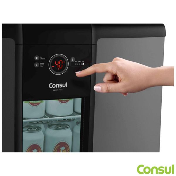 Imagem de Cervejeira Consul Titanium com 82 Litros Display na Porta e Controle de Temperatura - CZD12AT