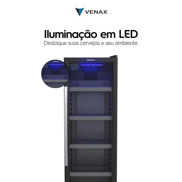 Imagem de Cervejeira Expositora Venax 209L Blue Ligth 200 Preto Potência 370W