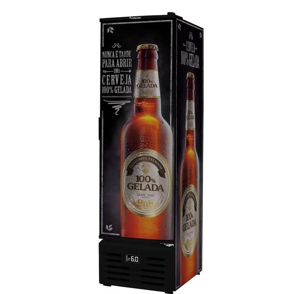 Cervejeira Porta Cega 284 Litros Fricon VCFC284-2C000 Preto 220V Imagem de Cervejeira Porta Cega 284 Litros Fricon VCFC284-2C000 Preto 220V