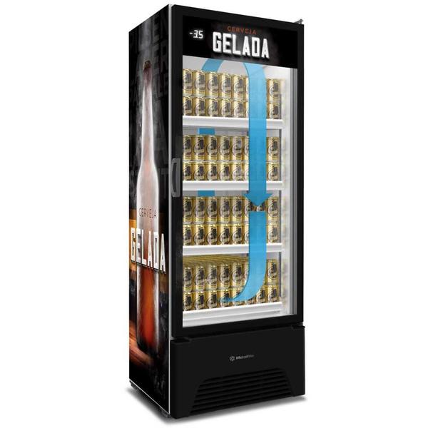 Cervejeira Porta de Vidro 572 Litros Metalfrio VN50AH Preta 220V Imagem de Cervejeira Porta de Vidro 572 Litros Metalfrio VN50AH Preta 220V