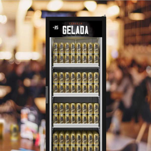 Cervejeira Porta de Vidro 572 Litros Metalfrio VN50AH Preta 220V Imagem de Cervejeira Porta de Vidro 572 Litros Metalfrio VN50AH Preta 220V