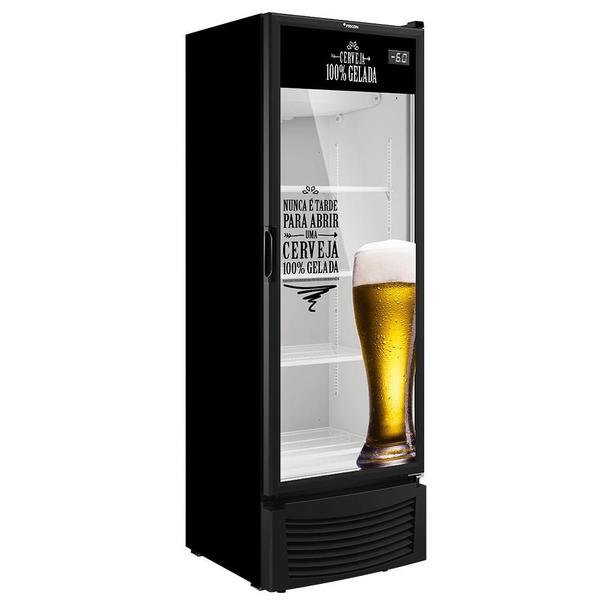 Cervejeira VCFC-402V Pr - Porta de Vidro Adesivada Controlador Digital -6 a + 2C Iluminação LED - Fricon Imagem de Cervejeira VCFC-402V Pr - Porta de Vidro Adesivada Controlador Digital -6 a + 2C Iluminação LED - Fricon