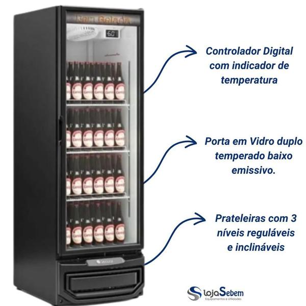 Imagem de Cervejeira Vertical Expositora Cerveja Porta de Vidro -6C 360 Latas Gelopar Preta