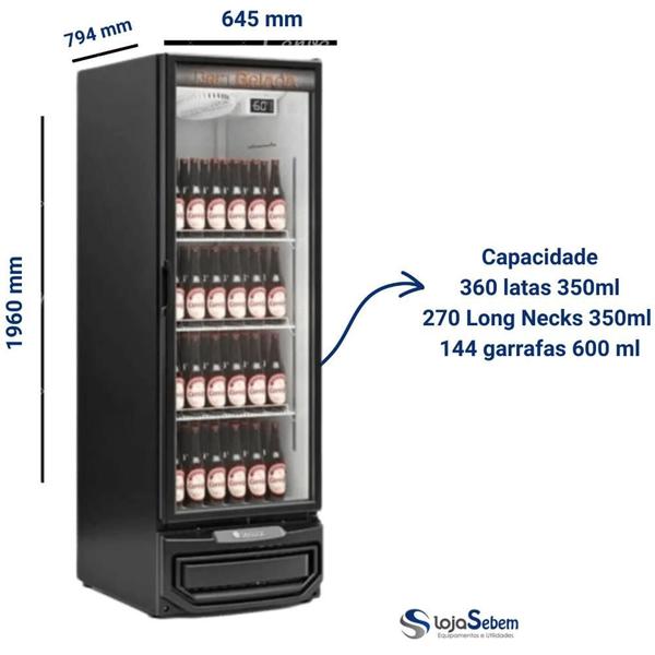 Cervejeira Vertical Freezer para Cerveja Até 360 Latas -6C Gelopar GRBA 400 Preto Imagem de Cervejeira Vertical Freezer para Cerveja Até 360 Latas -6C Gelopar GRBA 400 Preto