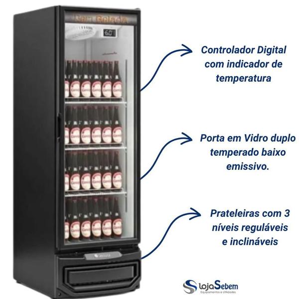 Cervejeira Vertical Freezer para Cerveja Até 360 Latas -6C Gelopar GRBA 400 Preto Imagem de Cervejeira Vertical Freezer para Cerveja Até 360 Latas -6C Gelopar GRBA 400 Preto