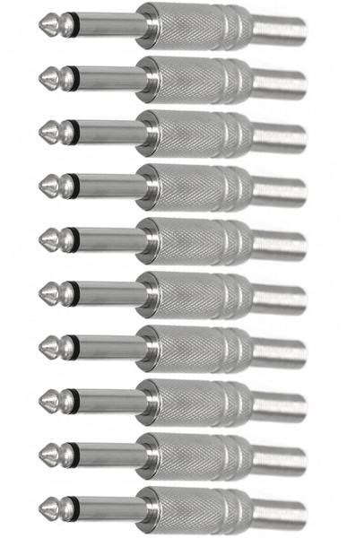 Imagem de Cess 1/4 Polegada TS Audio Phono Tone Male Plug Cable Connector - 1/4" 6.35mm TS Plug a cabo de guitarra (jcx) (10 pack)