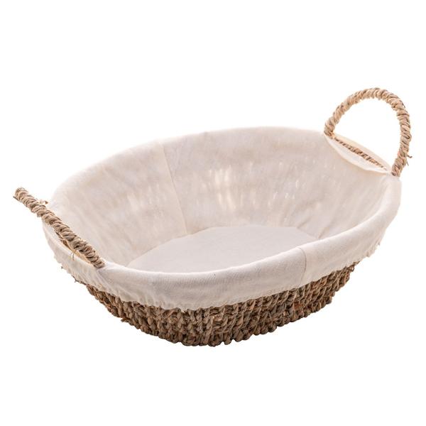 Imagem de Cesta 27 cm com alça de sisal oval com forro em tecido Wolff Mesa - 61592