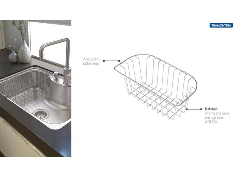 Imagem de Cesta aramada em aco inox 215x425mm para cuba de sobrepor maxi morgana tramontina