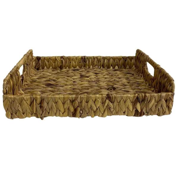 Imagem de Cesta Bandeja Palha Natural Retangular G 37x25x15Cm