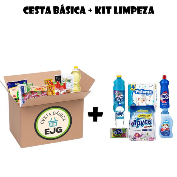Cesta Básica Completa 10 Itens + Kit Limpeza Premium - EJG Imagem de Cesta Básica Completa 10 Itens + Kit Limpeza Premium
