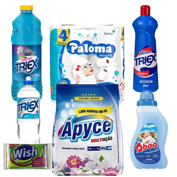 Cesta Básica Completa 10 Itens + Kit Limpeza Premium - EJG Imagem de Cesta Básica Completa 10 Itens + Kit Limpeza Premium