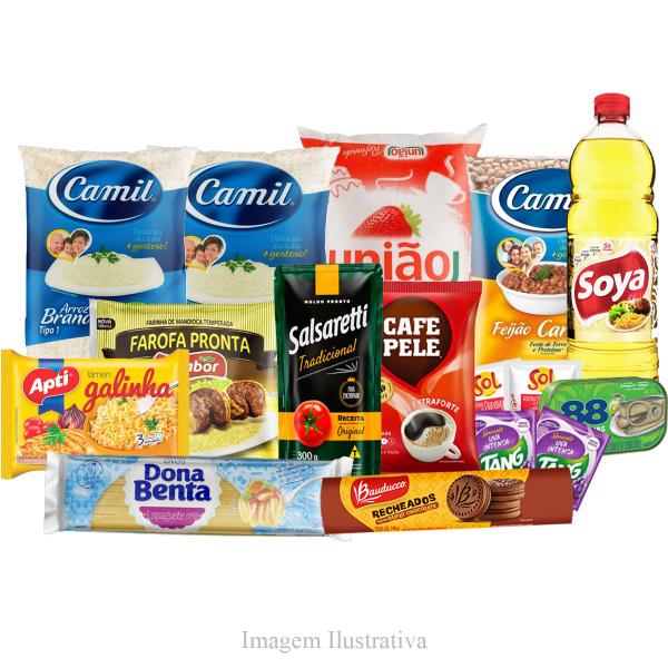 Imagem de Cesta Básica Completa Alimentos Essenciais - 16 itens - Marcas Premium