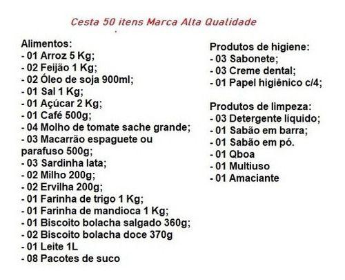 Cesta Básica Completa Com Produto De Limpeza 50 Itens - Higipack Imagem de Cesta Básica Completa Com Produto De Limpeza 50 Itens