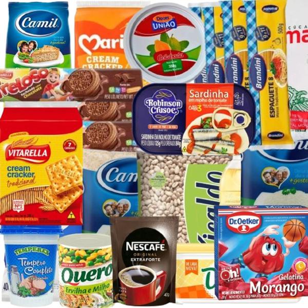 Imagem de Cesta Básica Completa de Alimentos + higiene Pessoal - CESTA GRANDE - 52 ITENS