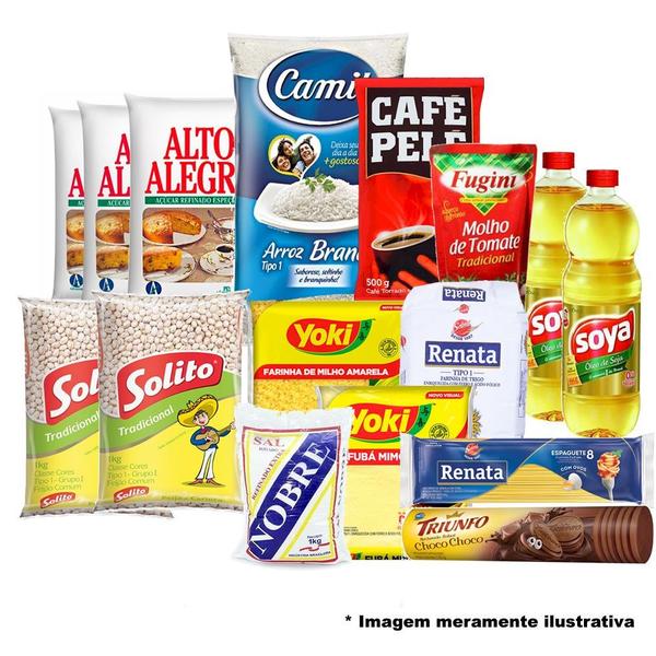 Imagem de Cesta Básica de Alimentos 16 Itens Produtos de Qualidade