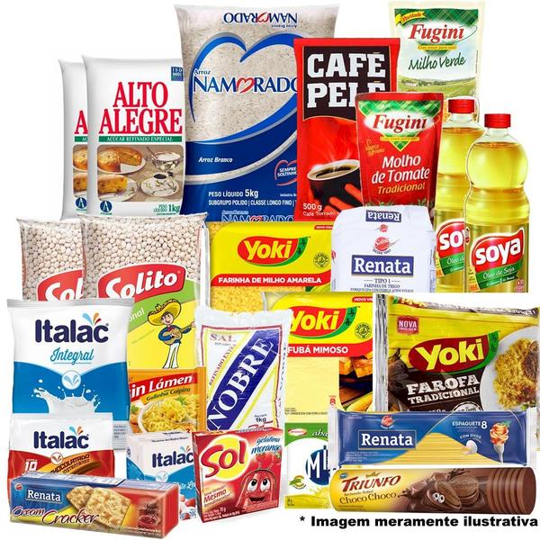 Imagem de Cesta Básica de Alimentos 23 Itens Produtos de Qualidade