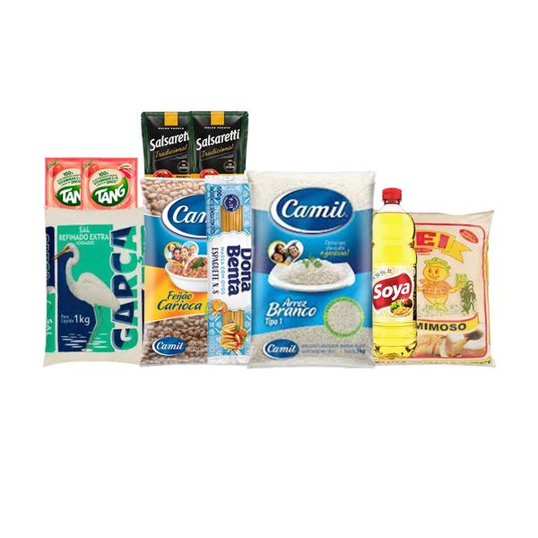 Cesta Básica Premium 11 Itens Completa Familiar - arroz carunchao feijao acucar Imagem de Cesta Básica Premium 11 Itens Completa Familiar