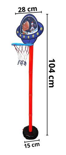 Imagem de Cesta Basquete Infantil 1,4m Importway Com Bola E Inflador