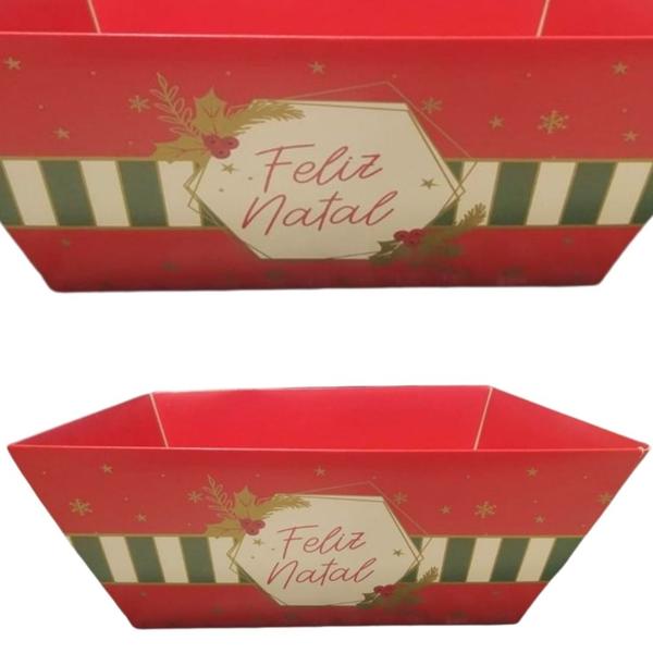 Cesta Cartao Trapezio Natalino - Tamanho M Cromus Natal Imagem de Cesta Cartao Trapezio Natalino - Tamanho M Cromus Natal