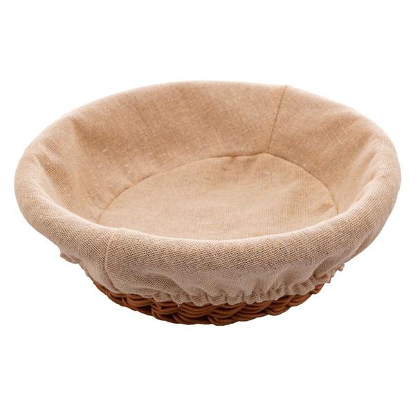 Imagem de Cesta Cesto Redondo De Rattan C/ Forro Em Tecido 21x7 CM