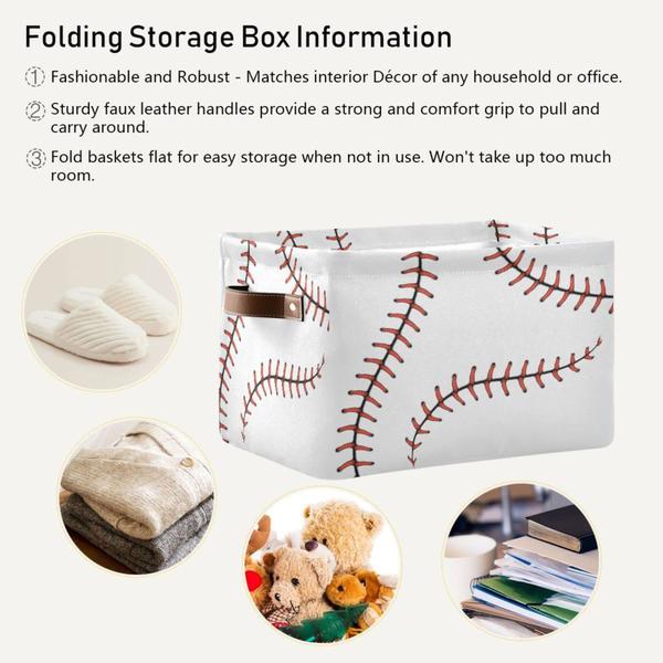 Imagem de Cesta de armazenamento AUUXVA Baseball Stitches for Sport