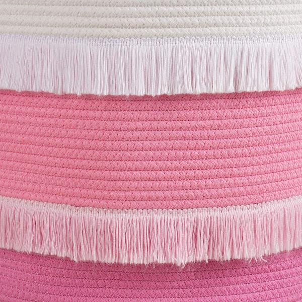 Imagem de Cesta de armazenamento CherryNow Large Rope Pink para brinquedos e cobertores