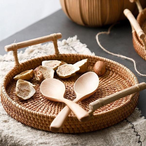Cesta de armazenamento de frutas Wokex, redonda, tecida à mão, rattan, 22 cm Imagem de Cesta de armazenamento de frutas Wokex, redonda, tecida à mão, rattan, 22 cm