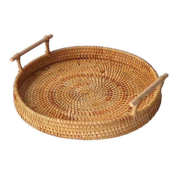 Cesta de armazenamento de frutas Wokex, redonda, tecida à mão, rattan, 22 cm Imagem de Cesta de armazenamento de frutas Wokex, redonda, tecida à mão, rattan, 22 cm