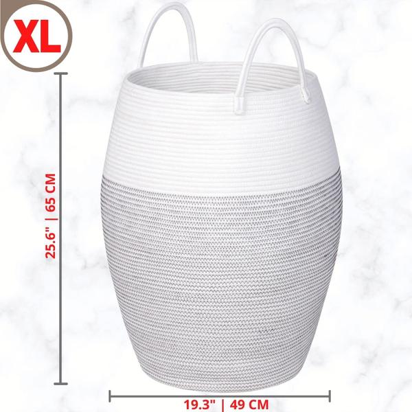 Imagem de Cesta de armazenamento MINTWOOD Design Extra Grande, 65 cm de altura, algodão