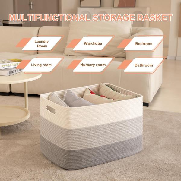 Imagem de Cesta de armazenamento OIAHOMY 108L Super Large Blanket Gradient Grey