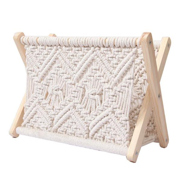 Imagem de Cesta de armazenamento Wokex Nordic Cotton Woven Boho Macrame