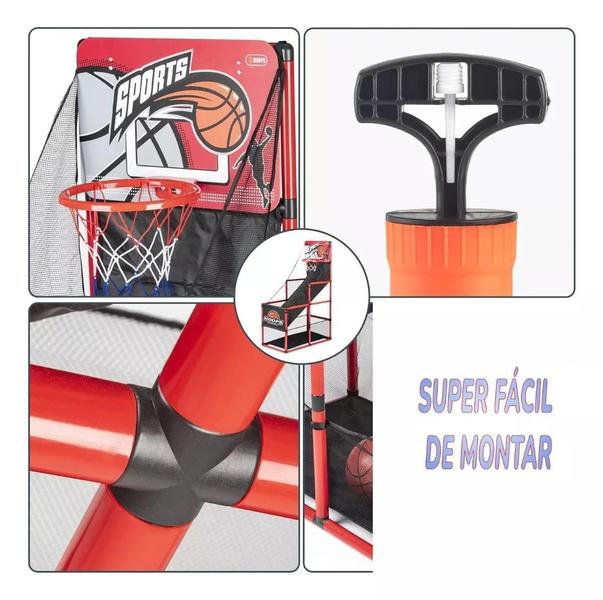 Imagem de Cesta de Basquete com Bola e Suporte - 142cm