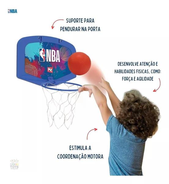 Imagem de Cesta De Basquete Com Rede e Aro Infantil Nba Kz Play Elka