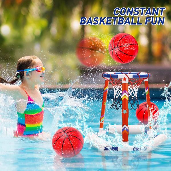 Imagem de Cesta de basquete de piscina EagleStone com 3 bolas para crianças e adultos