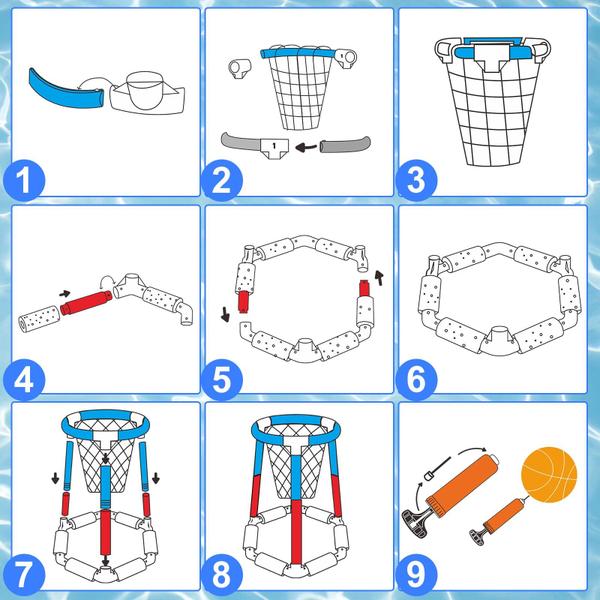 Imagem de Cesta de basquete de piscina ONLYFUN inflável para crianças e adultos