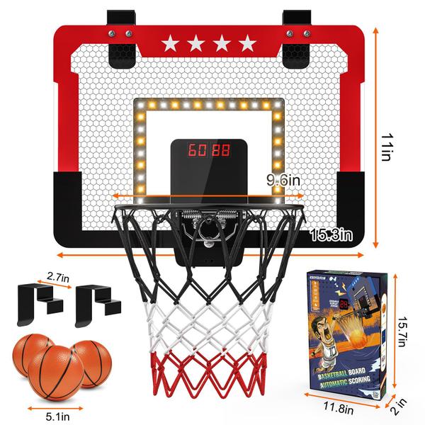 Cesta de basquete de salão Kroyedfuw West Red com placar Imagem de Cesta de basquete de salão Kroyedfuw West Red com placar