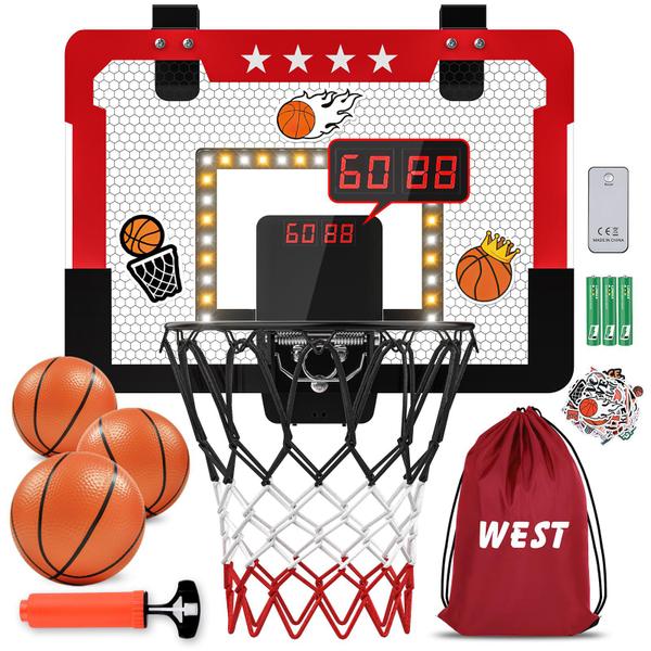 Cesta de basquete de salão Kroyedfuw West Red com placar Imagem de Cesta de basquete de salão Kroyedfuw West Red com placar