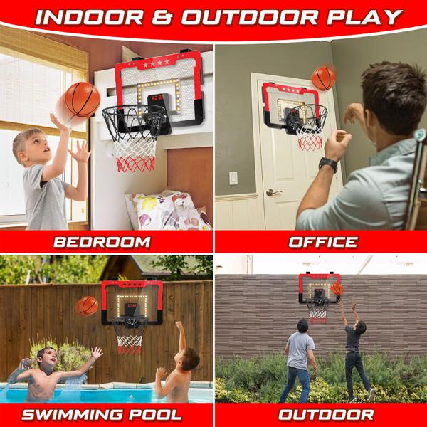 Cesta de basquete de salão Kroyedfuw West Red com placar Imagem de Cesta de basquete de salão Kroyedfuw West Red com placar