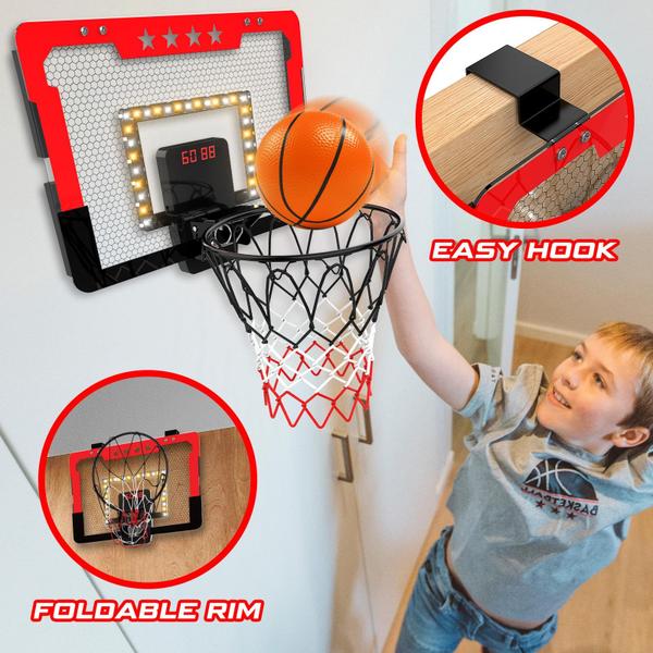 Cesta de basquete de salão Kroyedfuw West Red com placar Imagem de Cesta de basquete de salão Kroyedfuw West Red com placar