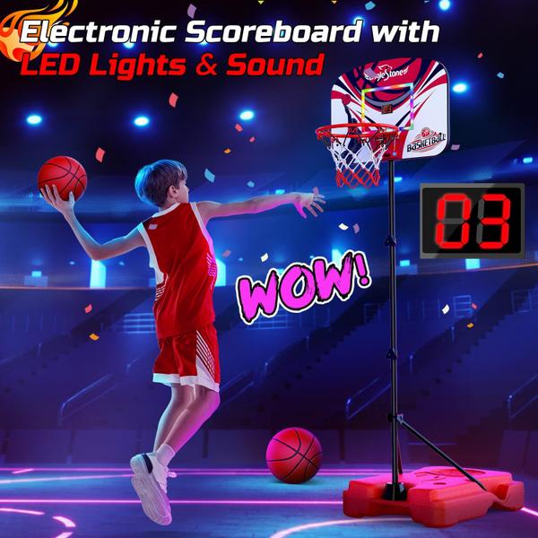 Imagem de Cesta de basquete EagleStone Kid com luzes LED e placar