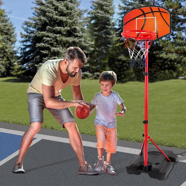 Imagem de Cesta de basquete Hieoby Kids com altura ajustável de 1 a 6 anos