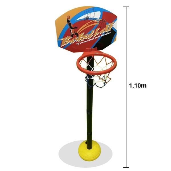 Cesta de Basquete Infantil Ajustável c/ bola - HK Brinquedos Imagem de Cesta de Basquete Infantil Ajustável c/ bola - HK Brinquedos