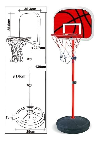 Imagem de Cesta De Basquete Infantil Ajustável Tabela Bola Bomba Rede