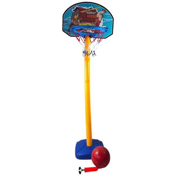 Imagem de Cesta de basquete infantil oficial com bola bomba rede 1.20m